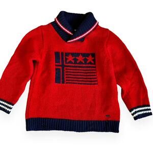 Mayoral Flag Kids Sweater Red Navy Wool 5